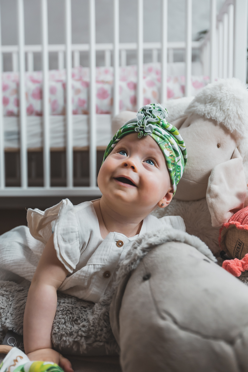 enie baby Turban - dětská čepice 3-6m Tropical leaves
