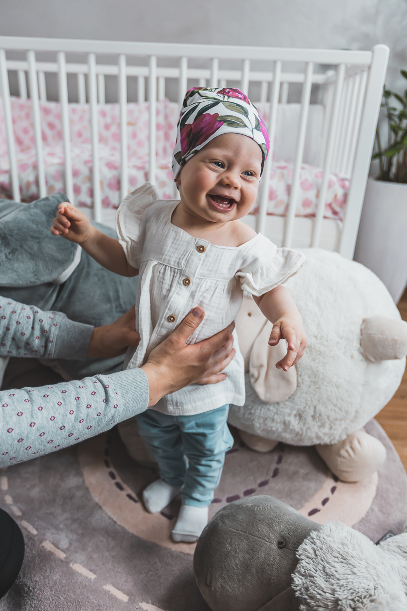 enie baby Dětská čepice 3-6m Pink Flowers