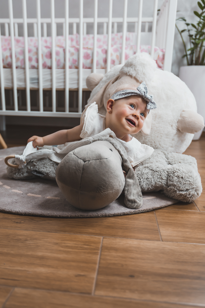 enie baby Dětská čelenka Sweet 6-9m Grey Leaves