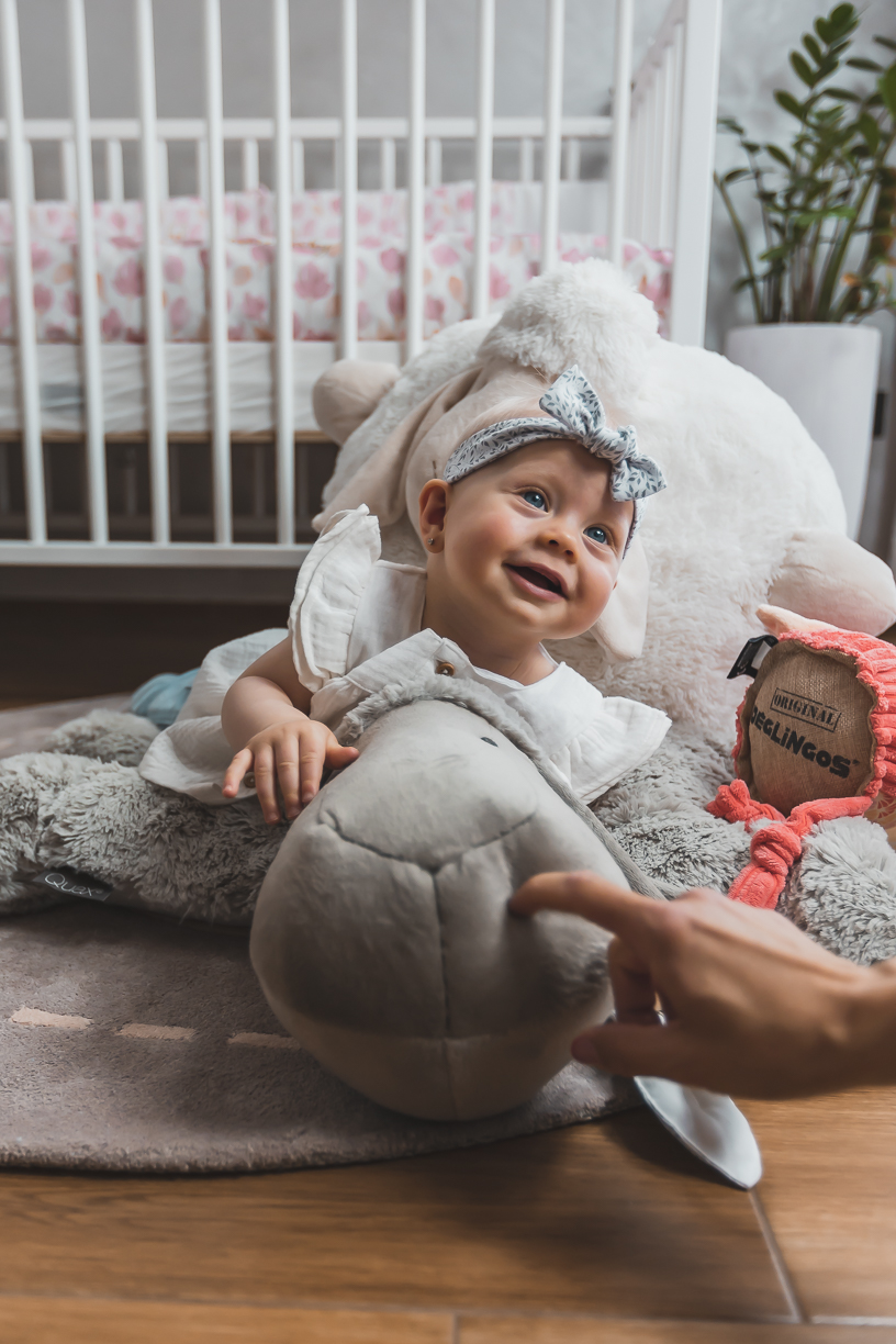 enie baby Dětská čelenka Sweet 16-18m Grey Leaves