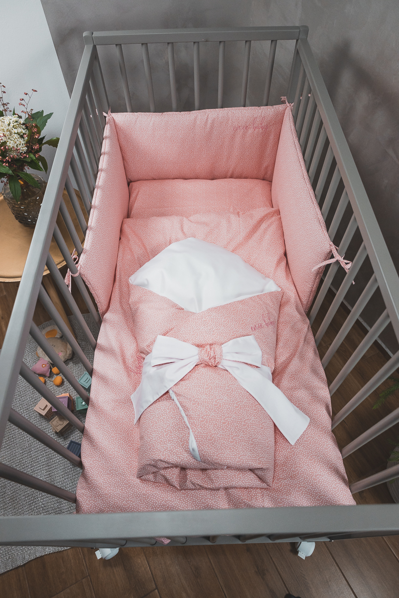 enie baby Péřová zavinovačka DOTS coral 100x100 cm