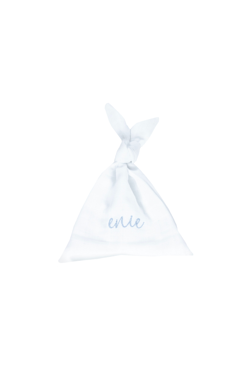 enie baby Muchláček  z bio bavlny white with blue