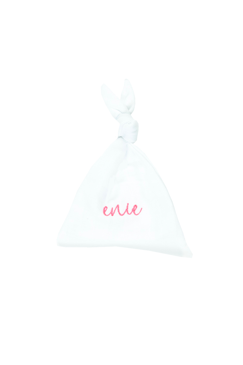 enie baby Muchláček z bio bavlny white with pink