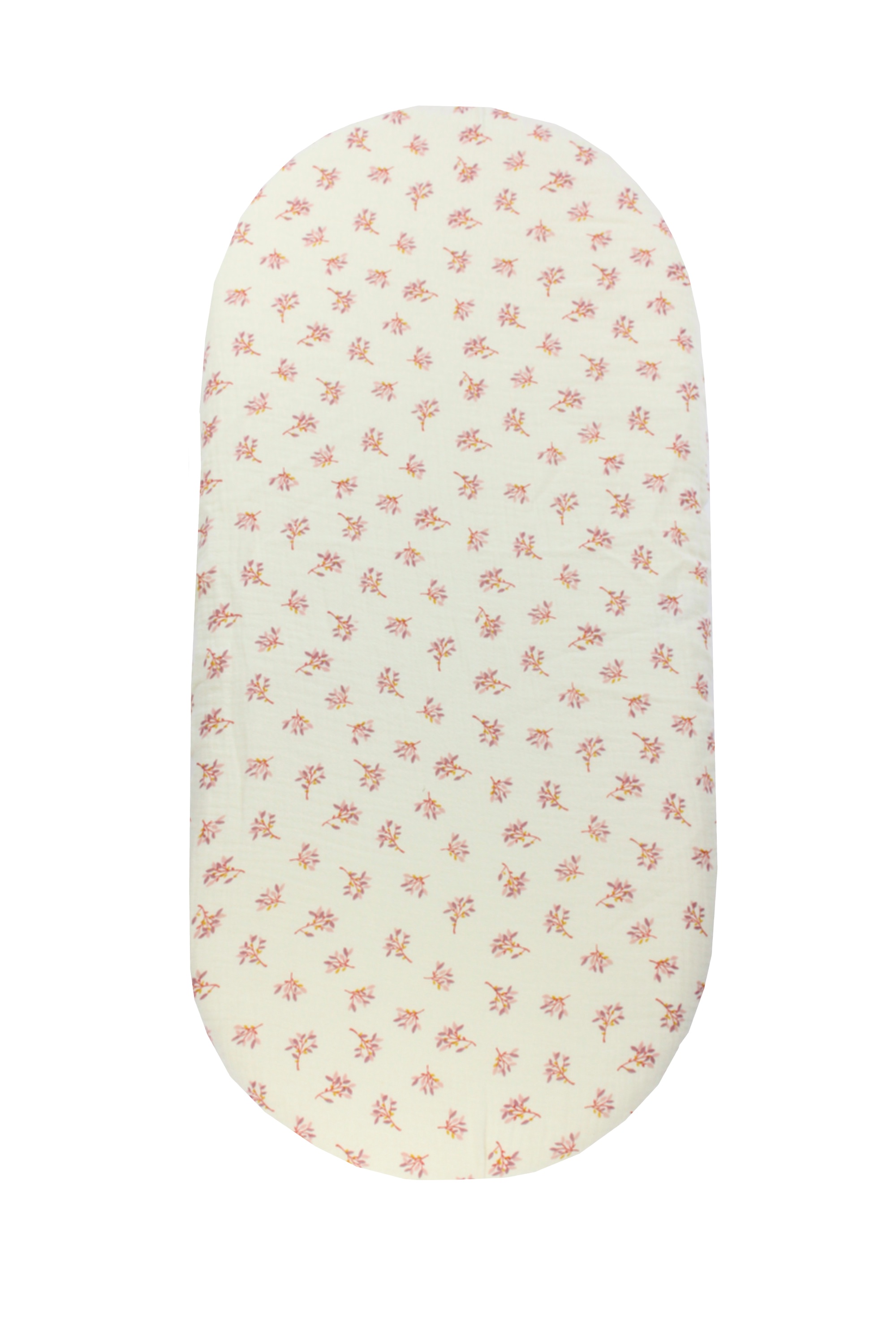 enie baby Mušelínové prostěradlo do kočárku béžové s vínovými květy