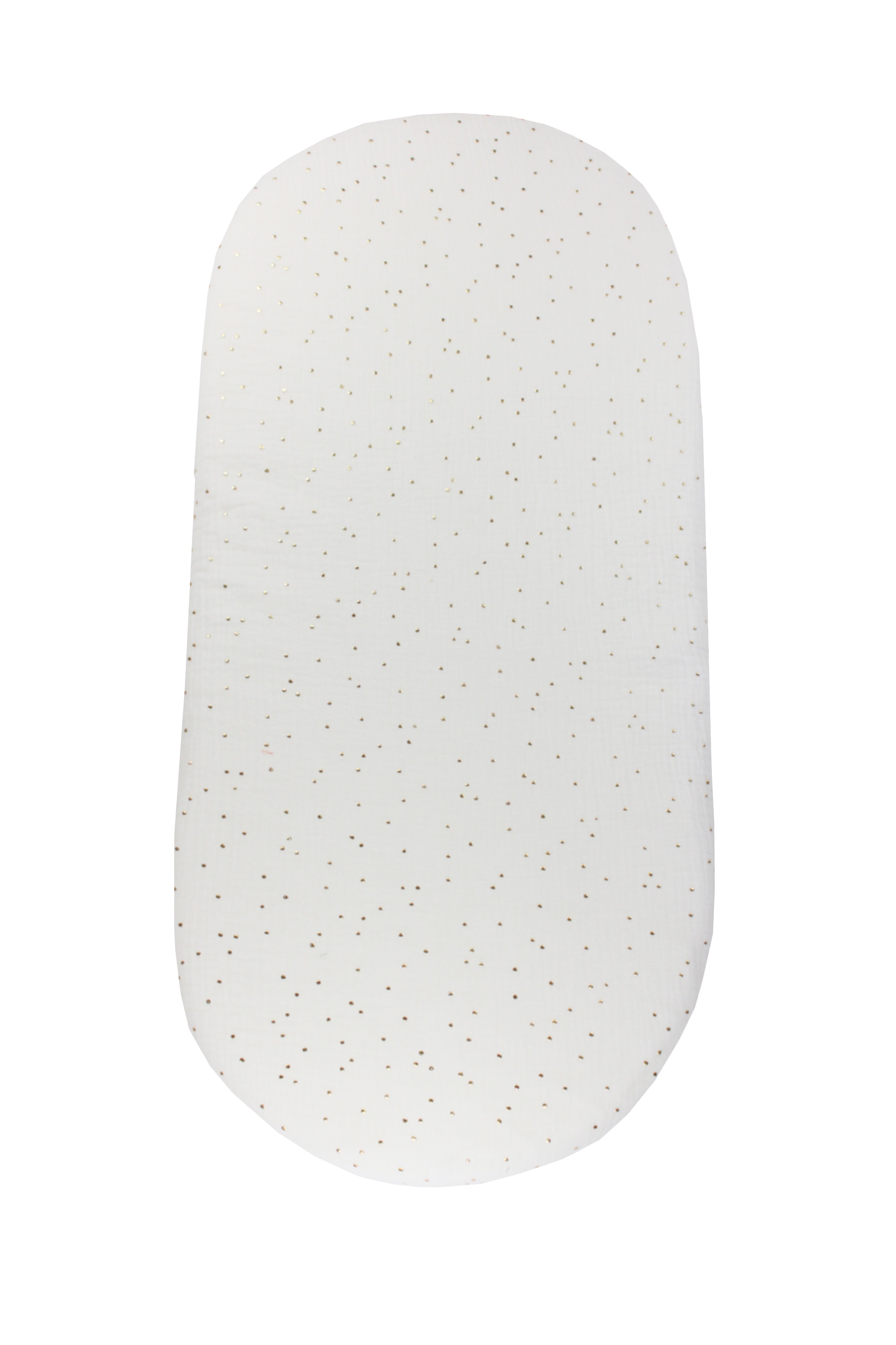 enie baby Mušelínové prostěradlo do kočárku bílé se zlatými puntíky