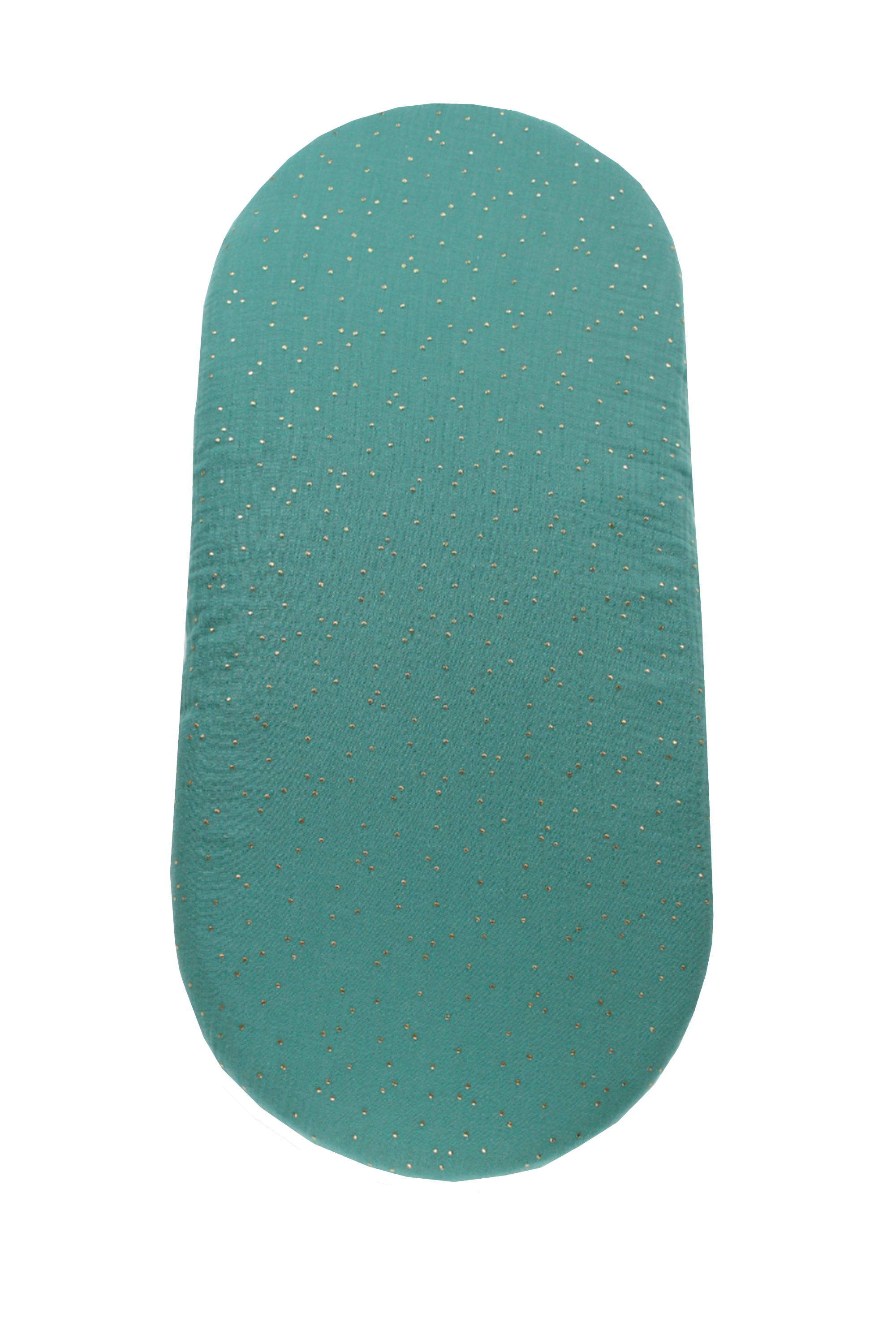 enie baby Mušelínové prostěradlo do kočárku petrolejové se zlatými puntíky