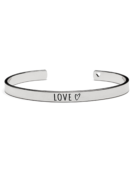 Proud MaMa náramek Bangle LOVE v barvě stříbrné 512