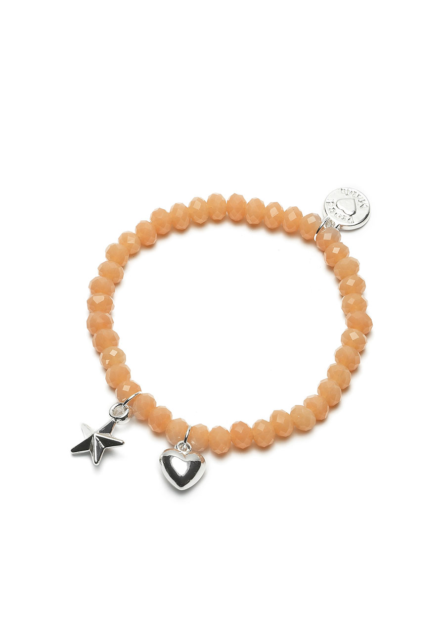 Proud MaMa Náramek Charm s hvězdičkou a srdíčkem oranžový 410