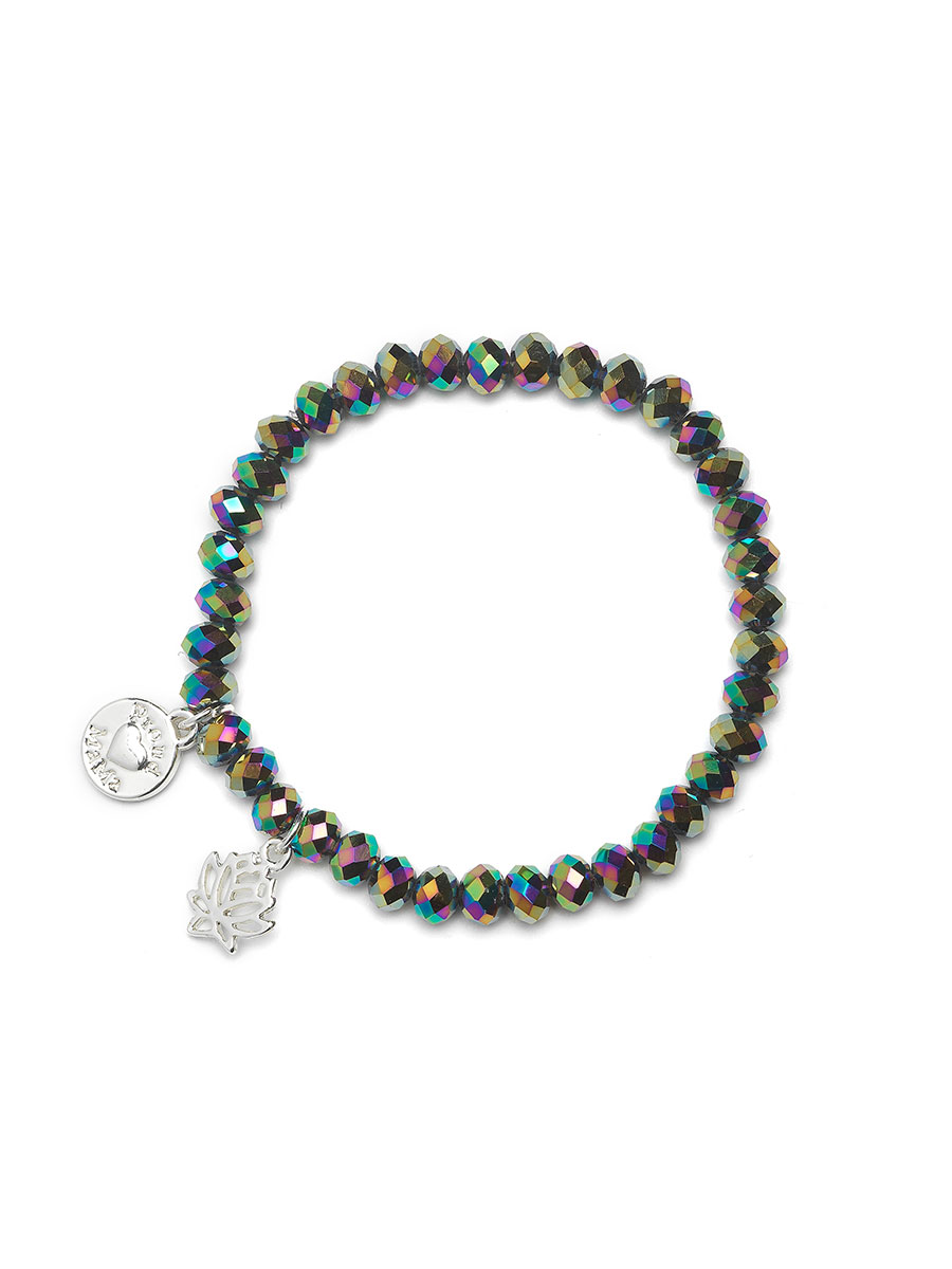 Proud MaMa Náramek Charm Lotus perleťový černý 419