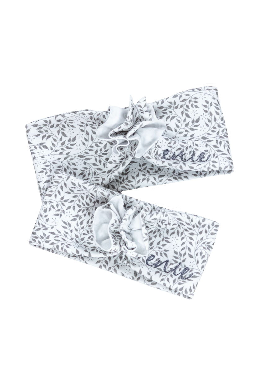 enie baby Dětská čelenka Happy 12-16m Grey Leaves