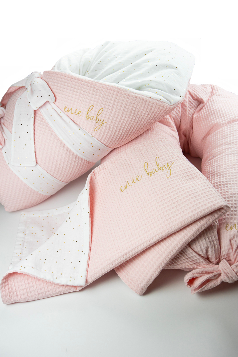 enie baby Kojící polštář VAFLOVÝ růžový z paměťové pěny