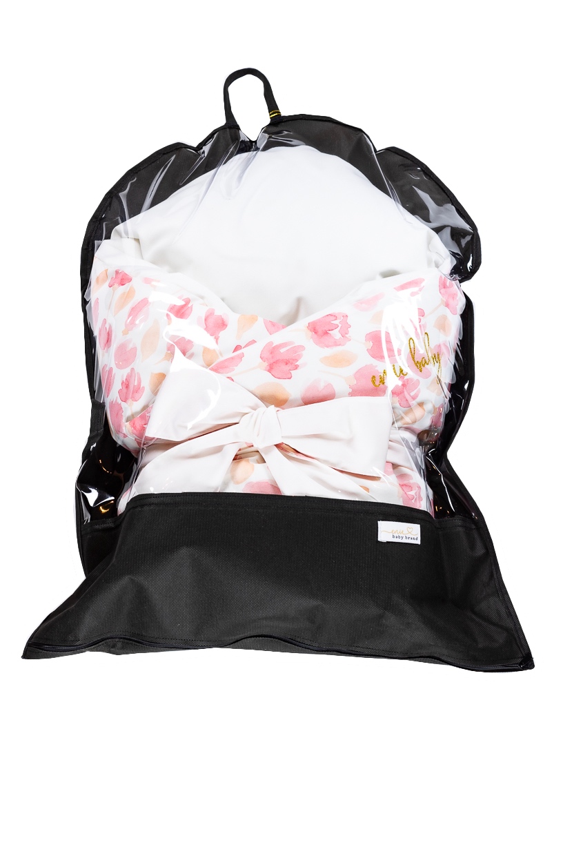 enie baby Zavinovačka SATINE pink leaves 80x80 cm z dutého vlákna