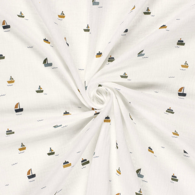 enie baby Mušelínová zavinovací plena 120x120cm lodě