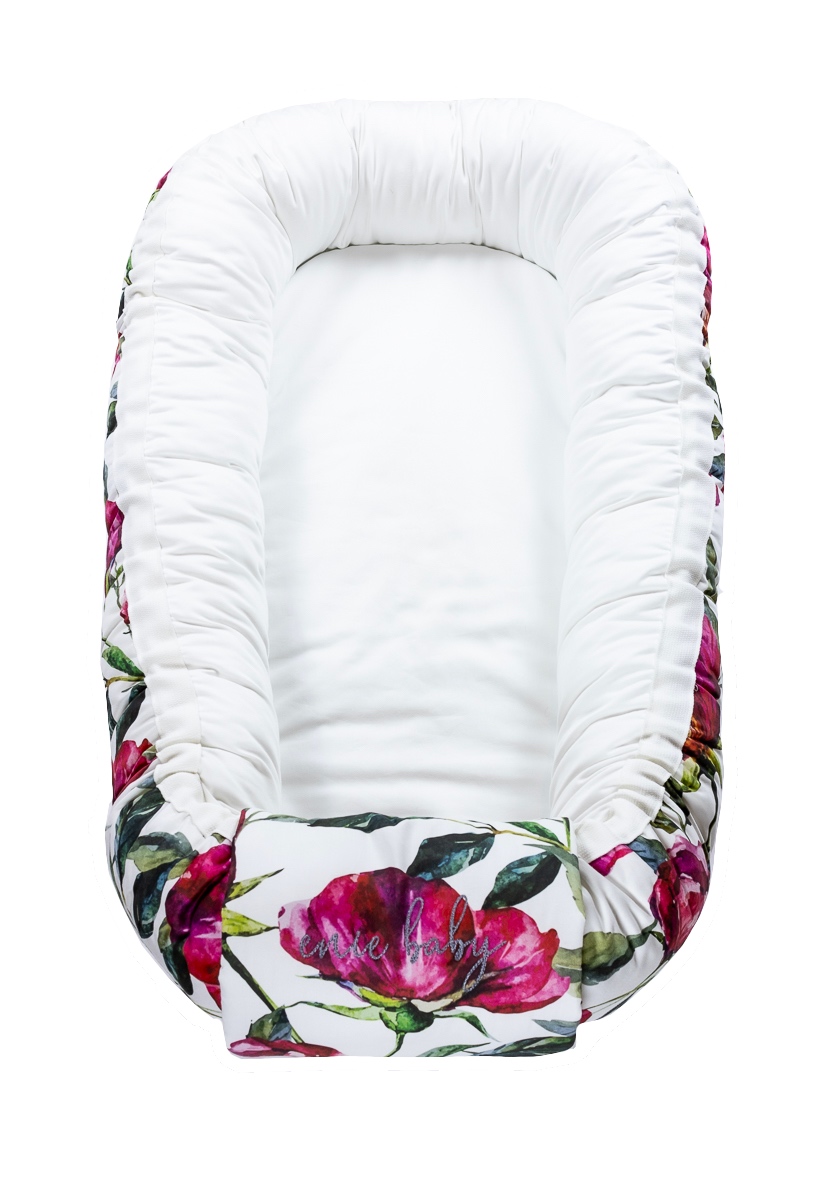 enie baby Hnízdečko do postýlky SATINE flowers