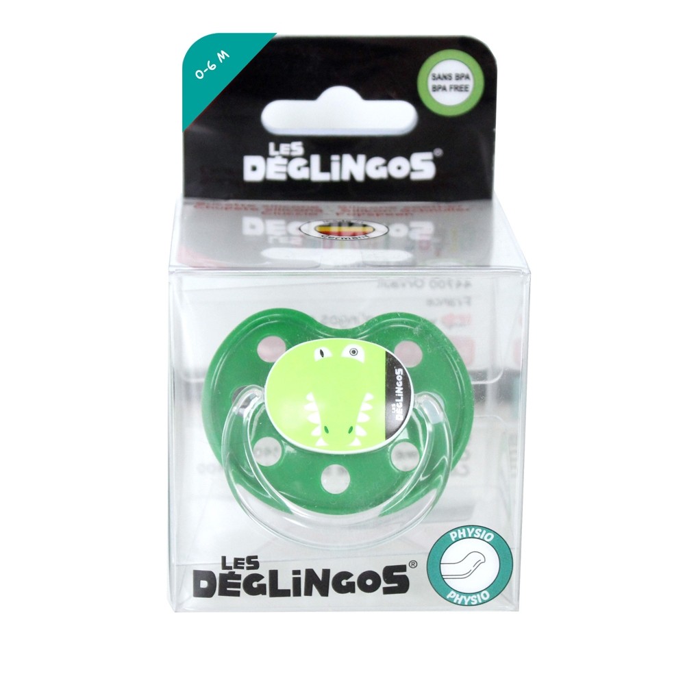 Deglingos Dudlík silikonový aligator ALIGATOS 6m+ zelený