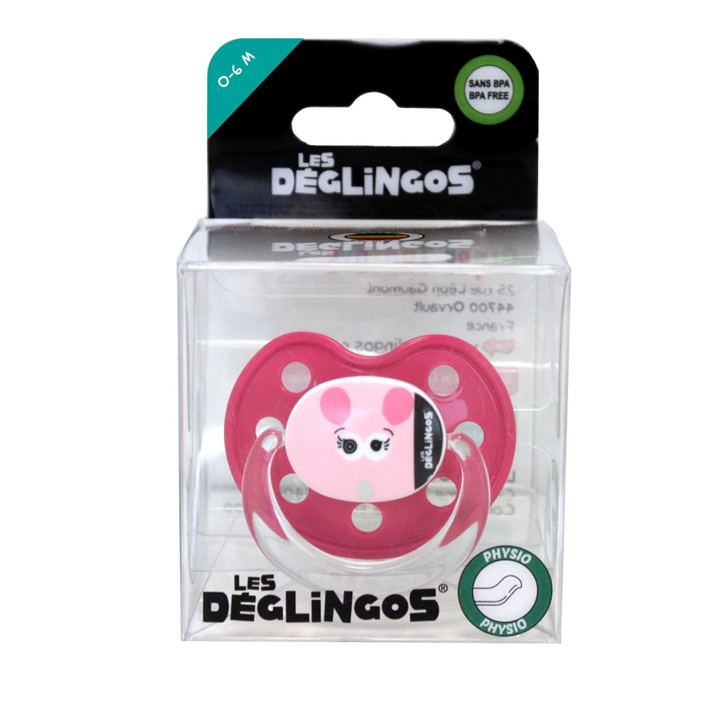 Deglingos Dudlík silikonový myška COQUELICOS 0-6m růžový