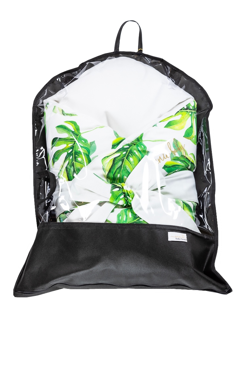 enie baby Péřová zavinovačka SATINE tropical leaves 100x100 cm 