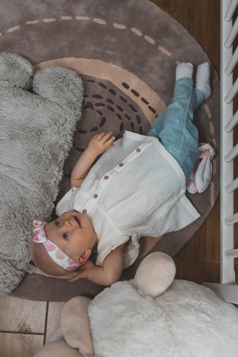 enie baby Dětská čelenka Sweet 0-3m Pink Leaves