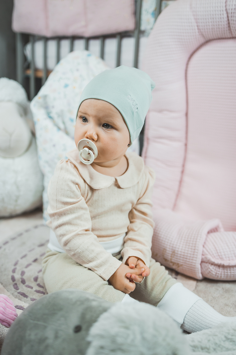 enie baby Dětská čepice BAMBOO 12-18m mentolová