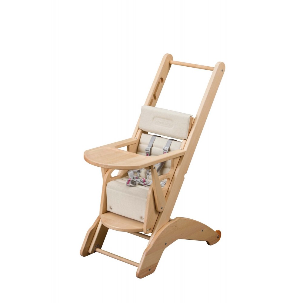 Combelle Jídelní buková židlička EVO černo oranžová 57x57x95 cm