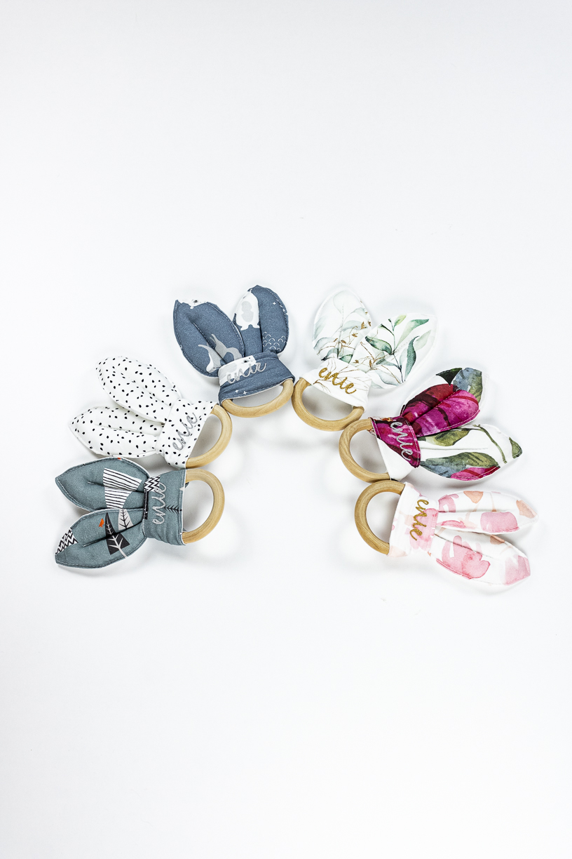 enie baby Dřevěné kousátko Flowers