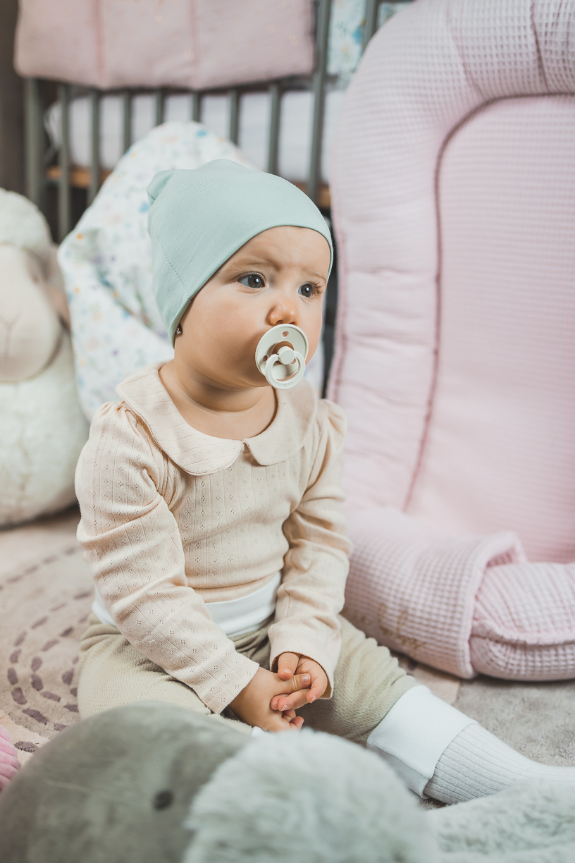 enie baby Dětská čepice BAMBOO 0-3m mentolová