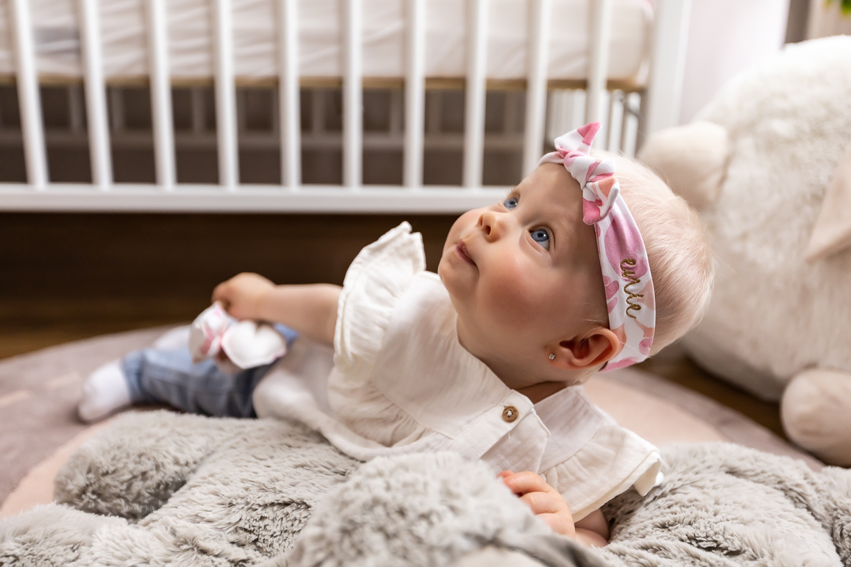 enie baby Dětská čelenka Sweet 0-3m Pink Leaves