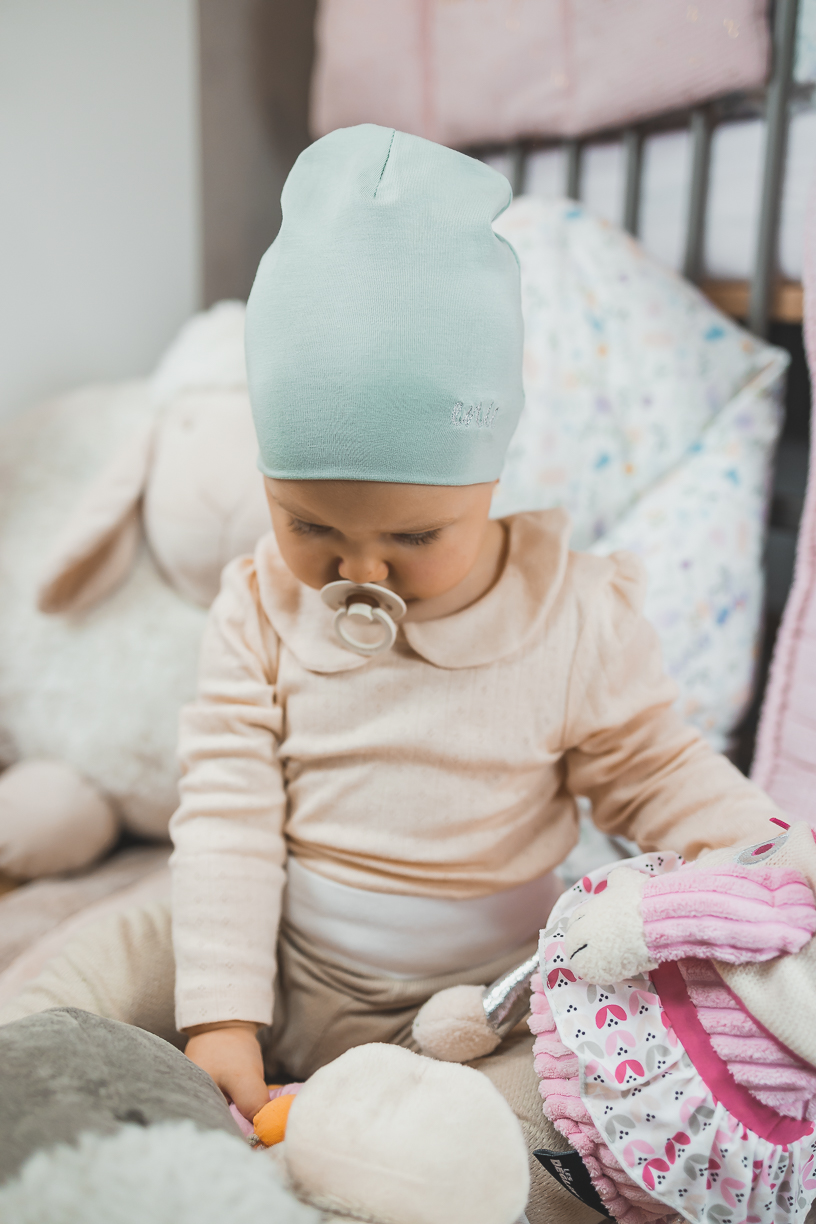 enie baby Dětská čepice BAMBOO 12-18m mentolová