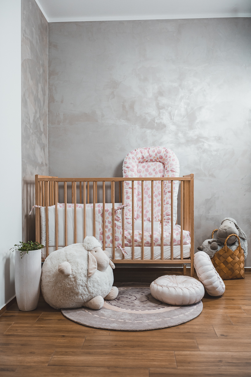 enie baby Hnízdečko do postýlky SATINE pink leaves