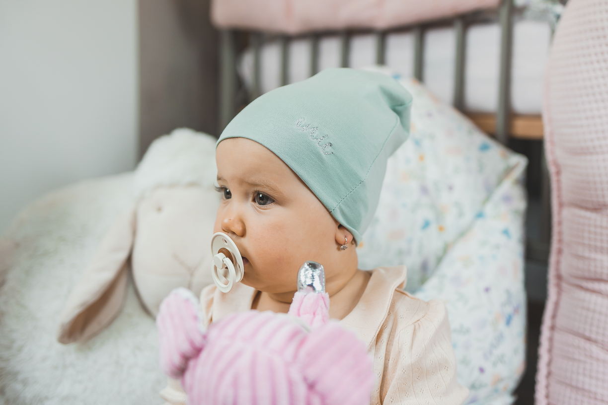 enie baby Dětská čepice BAMBOO 9-12m mentolová