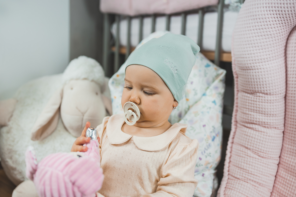 enie baby Dětská čepice BAMBOO 9-12m mentolová